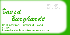david burghardt business card